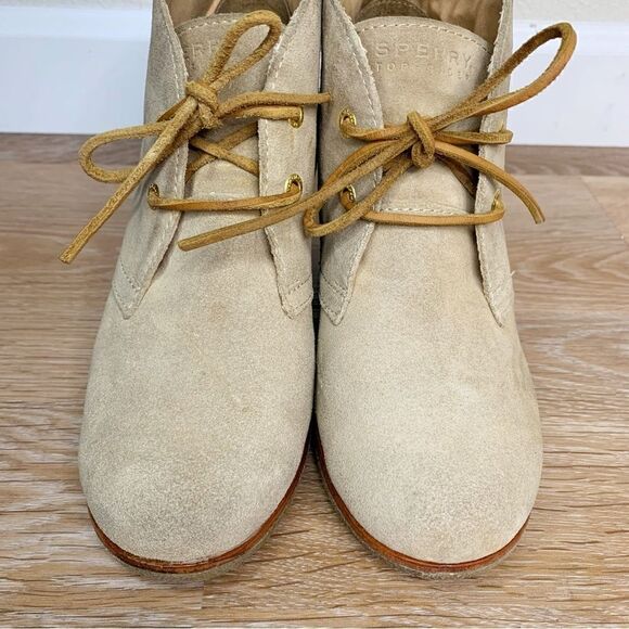Sperry Suede Leather Top Sider Harlow Wedge Bootie - Picture 6 of 11